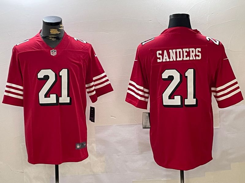 Men San Francisco 49ers #21 Sanders Red 2024 Nike Vapor Limited NFL Jersey style 1